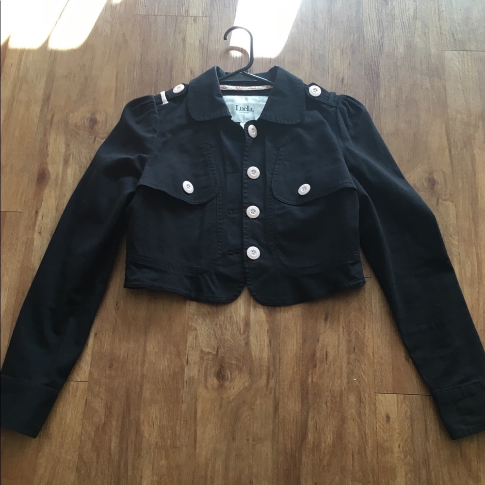 Luella Cropped Canvas Jacket

Black and white